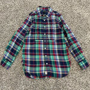 Polo Ralph Lauren Long Sleeve Button Up Plaid Tunic Shirt Girl's Size 8